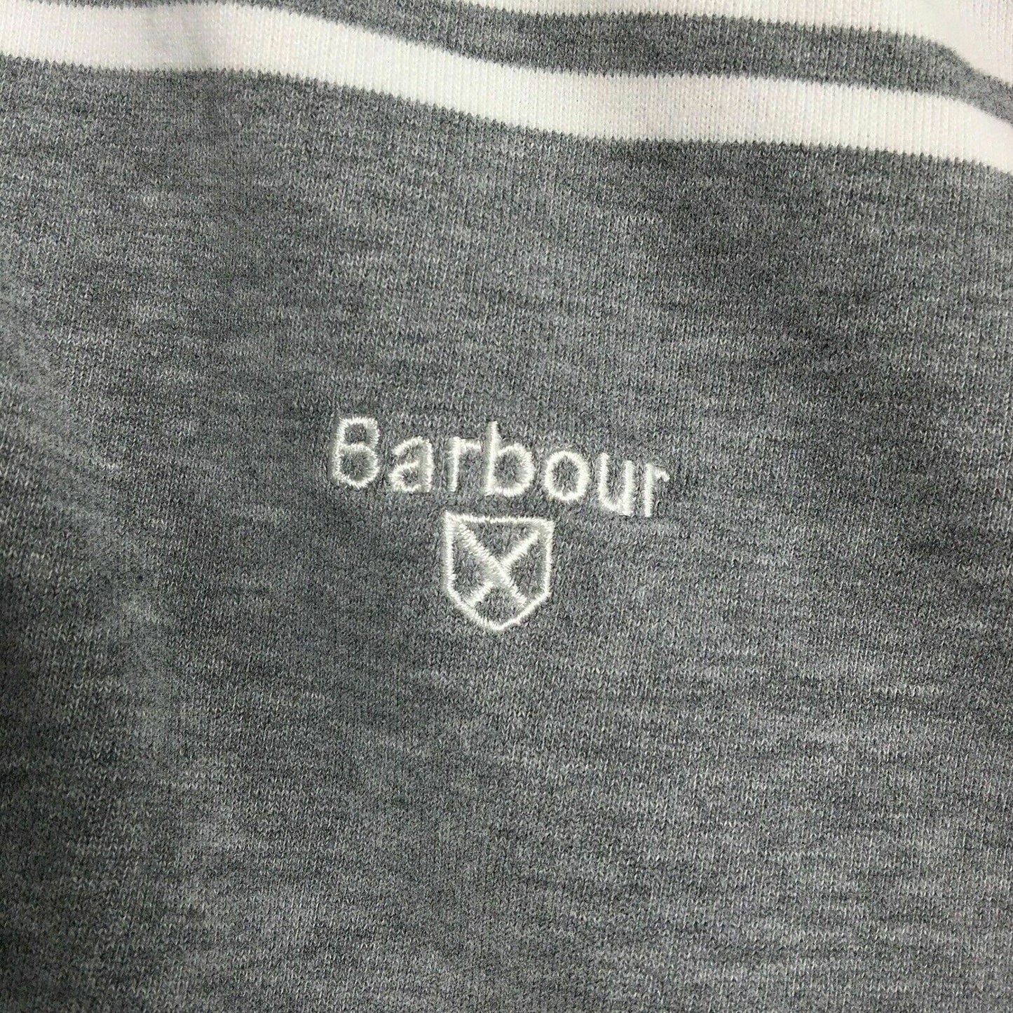 BARBOUR Mens Size M Gray White Striped Polo Golf Shirt S/s - | Buy at Parsimony Shoppes