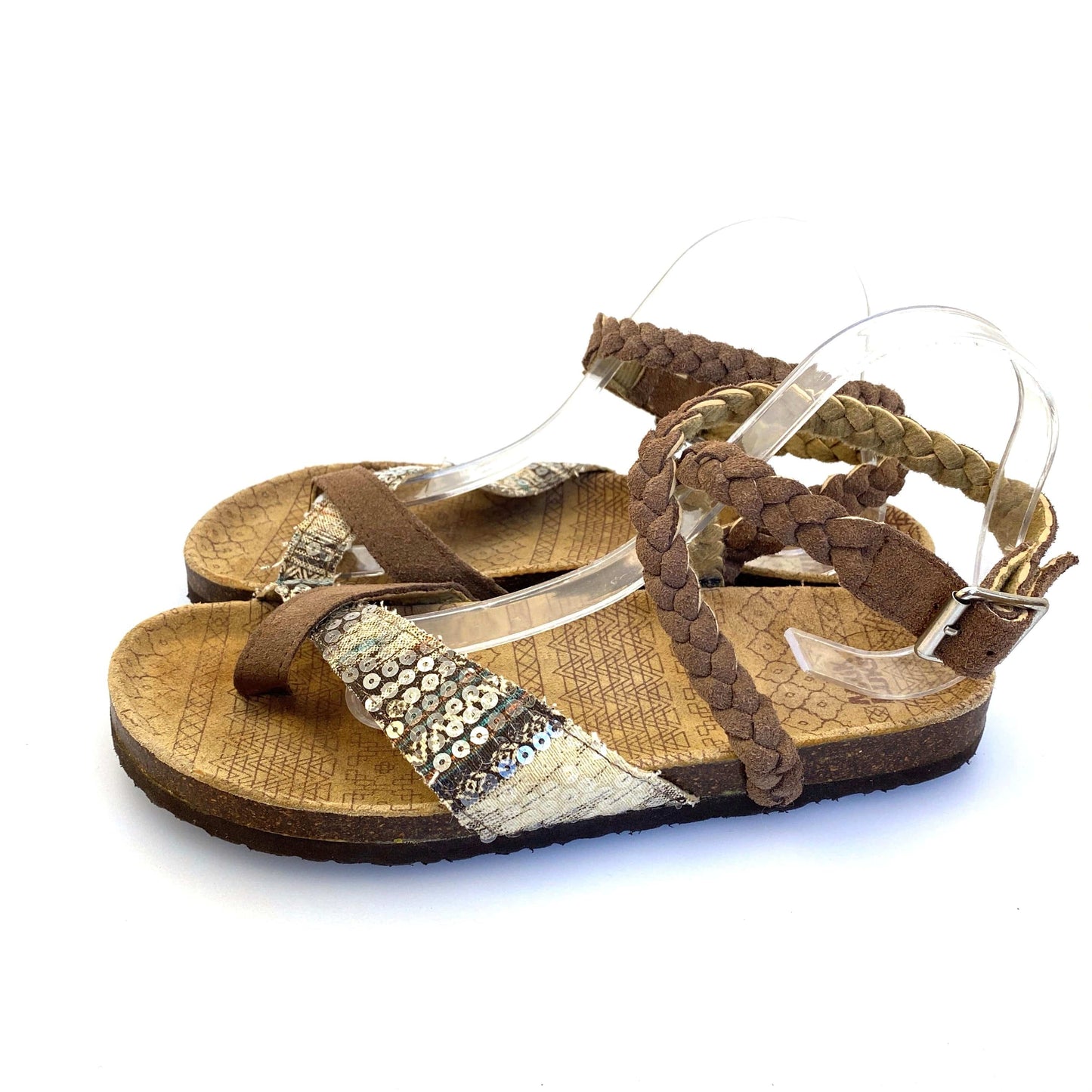 Muk Luks Womens Size 11 Zara Braided Strappy Sandal Pre-Owned