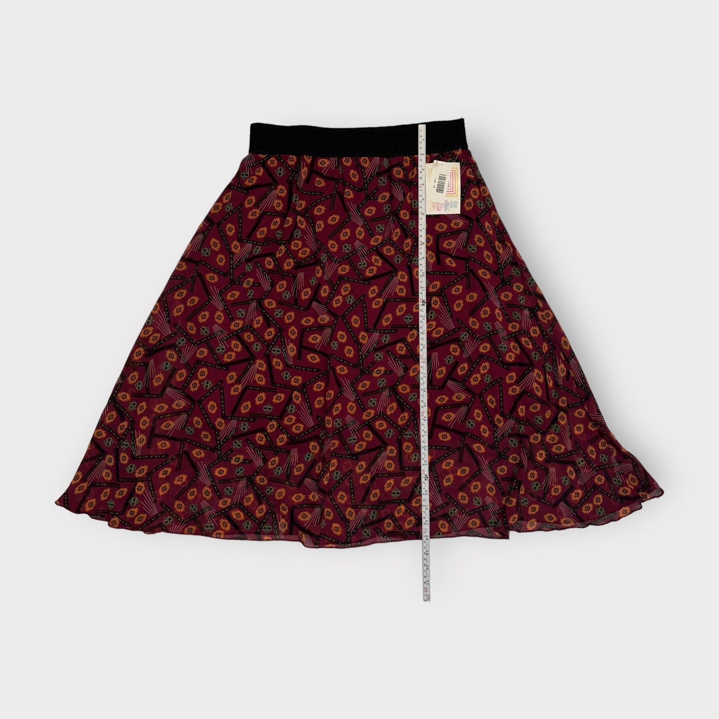 LuLaRoe Lined Lola Skirt | M | Purple/Yellow/Black Southwestern | NWT