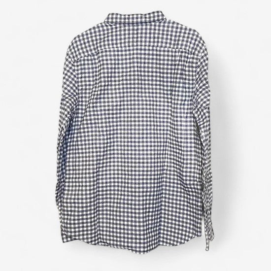 Banana Republic Men's Luxe Flannel Shirt - Gray and White Box Check, Camden Fit, Size L