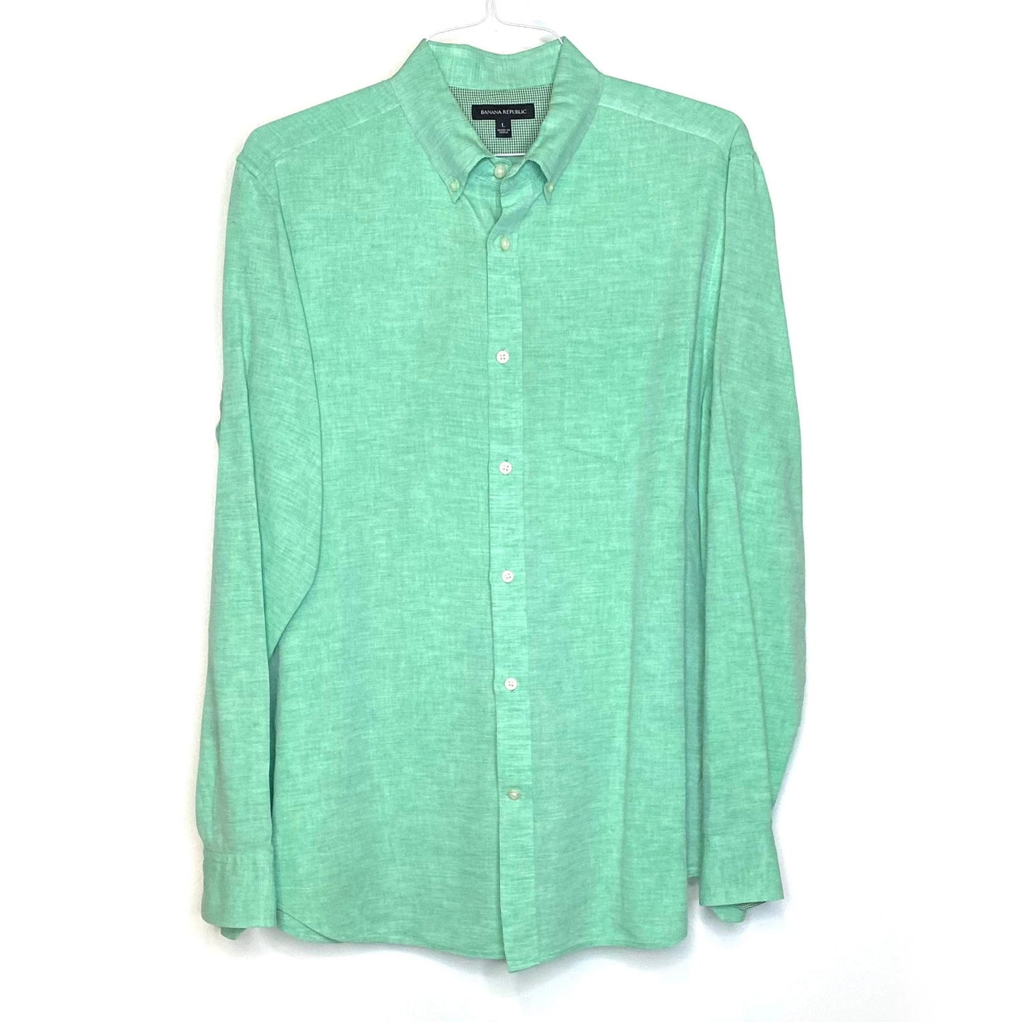 Banana Republic Mens Size L Light Green Dress Shirt Button-Up L/s - | Buy at Parsimony Shoppes