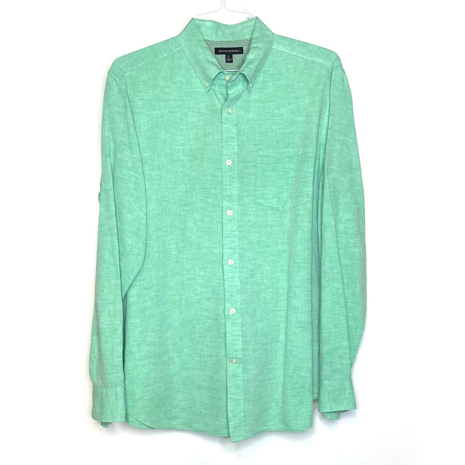 Banana Republic Mens Size L Light Green Dress Shirt Button-Up L/s -  | Buy at Parsimony Shoppes