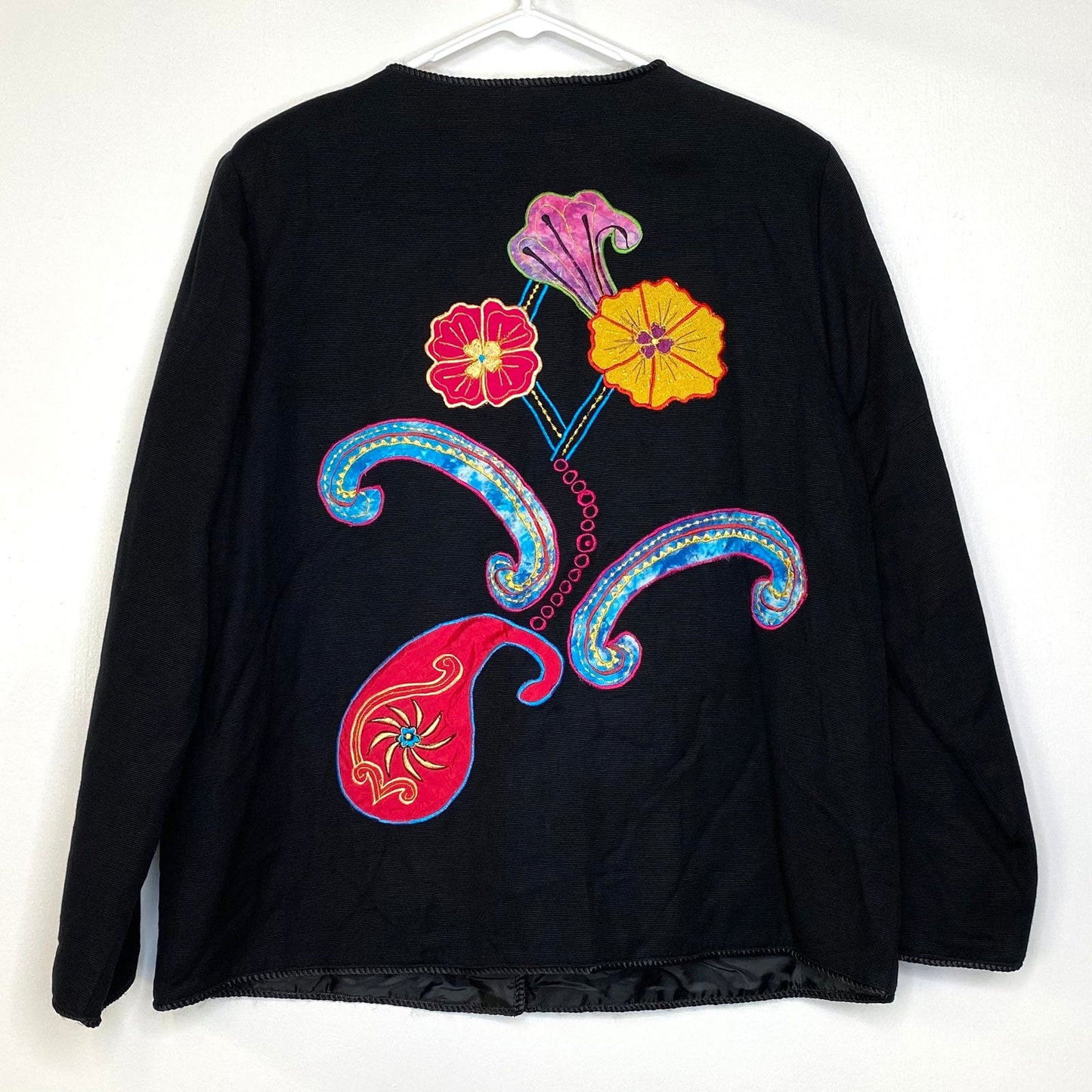Beautiful Indigo Moon Womens Embroidered & Embellished Button-Up Jacket Size Medium Floral Multicolor - | Buy at Parsimony Shoppes