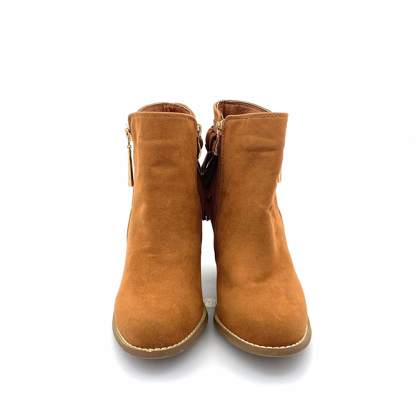 Bella Mare Womens Size 6 Brown Booties Inside Zipper Pre-Owned - | Buy at Parsimony Shoppes
