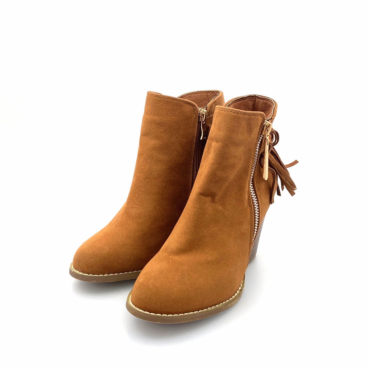 Bella Mare Womens Size 6 Brown Booties Inside Zipper Pre-Owned - | Buy at Parsimony Shoppes
