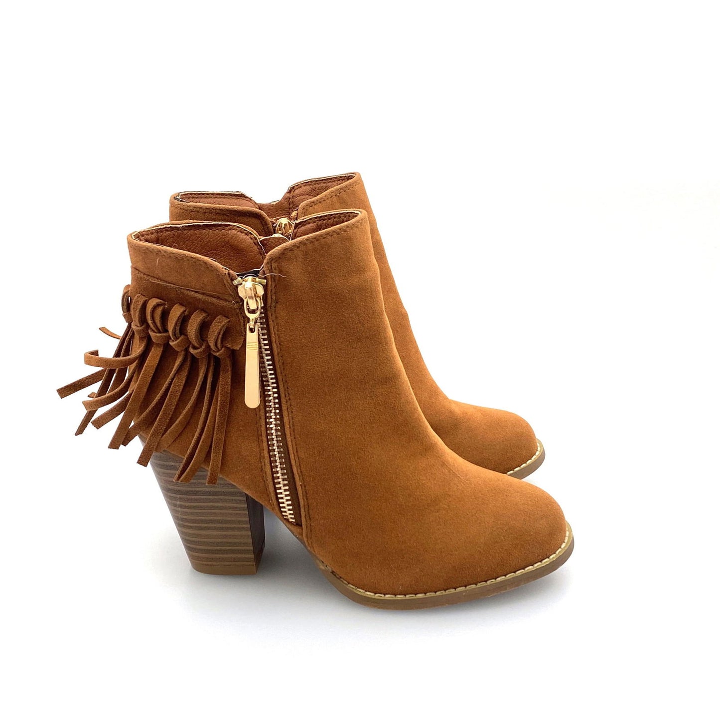 Bella Mare Womens Size 6 Brown Booties Inside Zipper Pre-Owned - | Buy at Parsimony Shoppes