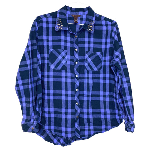 Bit & Bridle Womens Size XL Black Purple Plaid Western Shirt Split-Tail L/s Pre-Owned -  | Buy at Parsimony Shoppes