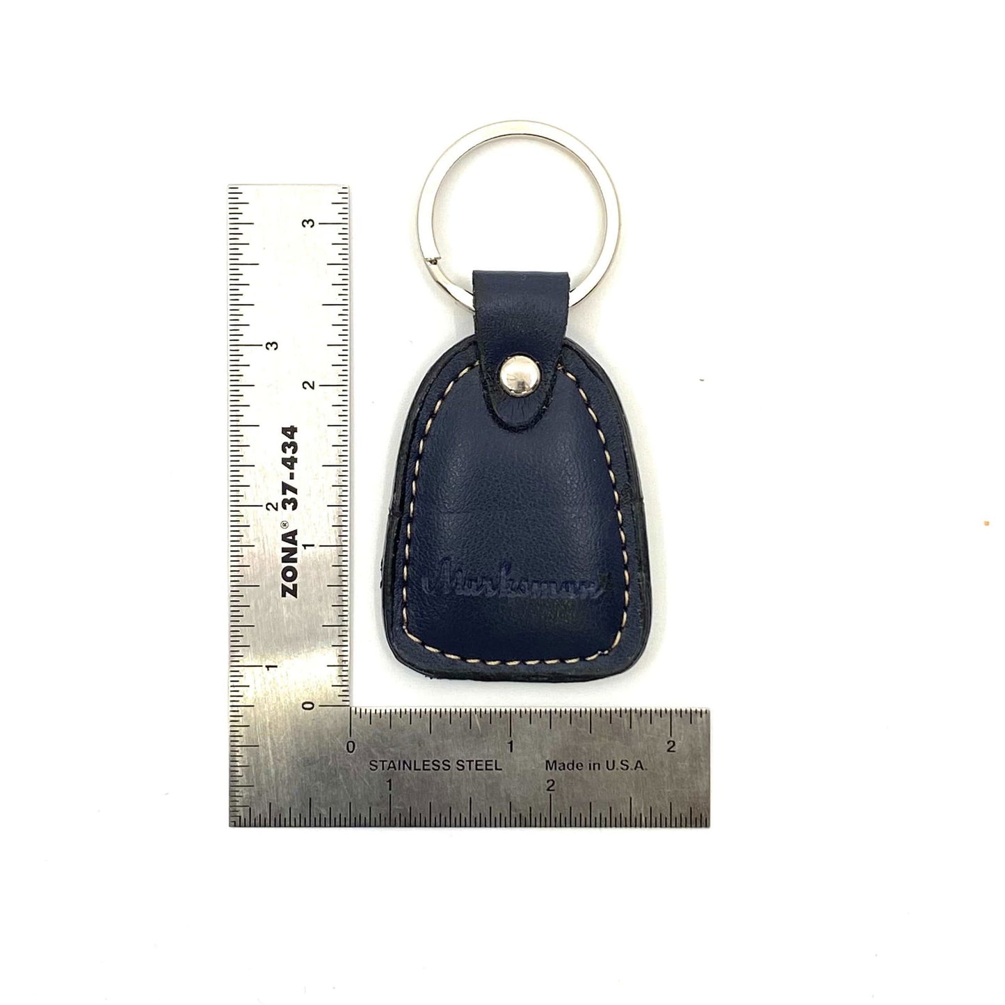 Black Leather “Marksman” Keychain Luggage Tag Charm - | Buy at Parsimony Shoppes