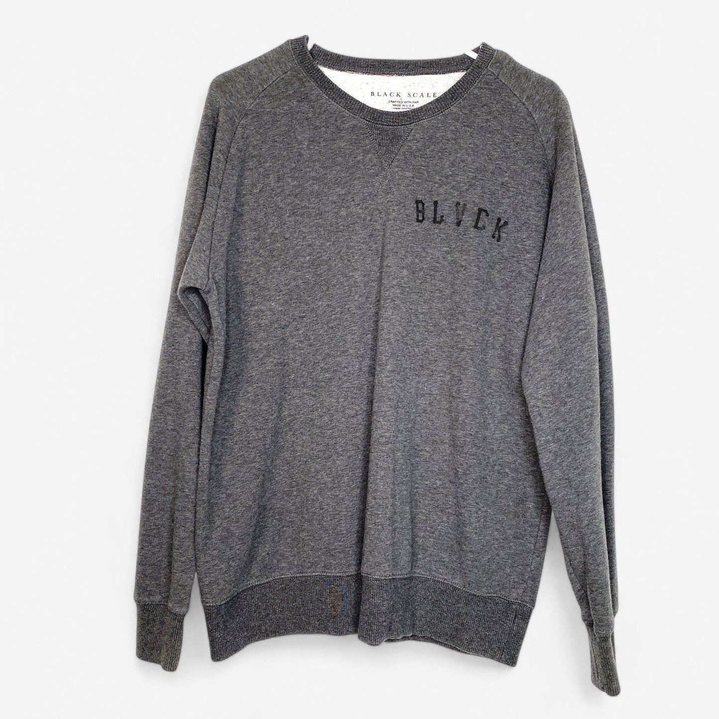 Black Scale Men's Gray Pullover Sweatshirt - Size M - Crew Neck Short Sleeve