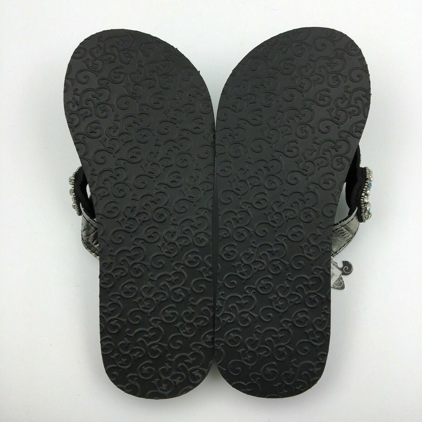 Blazin Roxx Women “Liz” Flip Flops, Silver/Blue Rhinestones - Size 6 - | Buy at Parsimony Shoppes