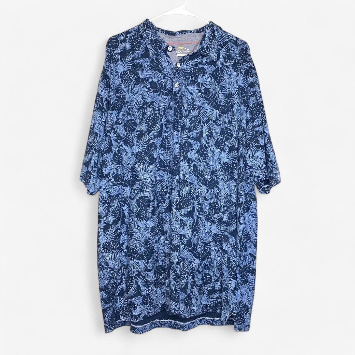 Bob Timberlake Men's Blue Hawaiian 3-Button Polo Shirt - Size 2XL - Pre-Owned