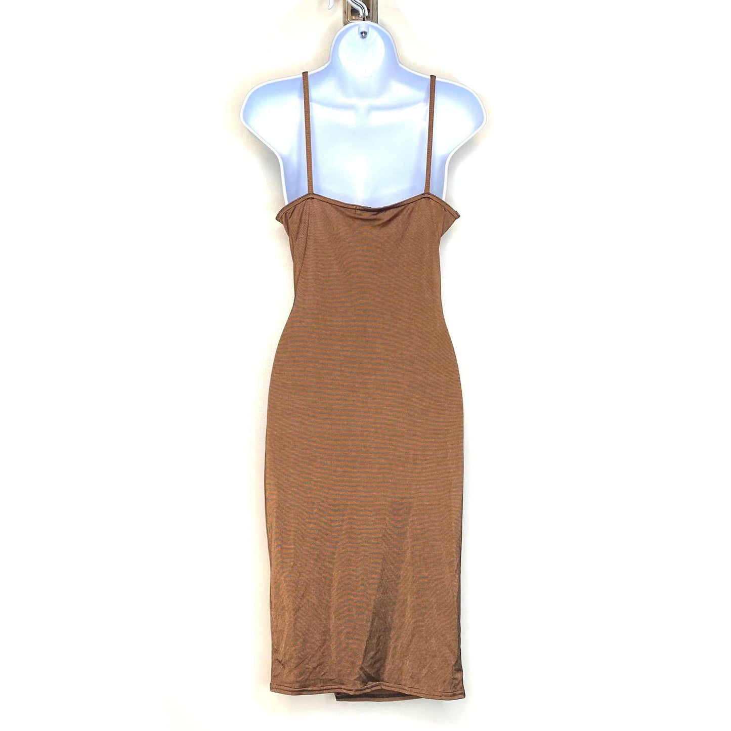 Boohoo Night Womens Midi Dress Size 6 Copper Brown Sasha Slinky NWT - | Buy at Parsimony Shoppes