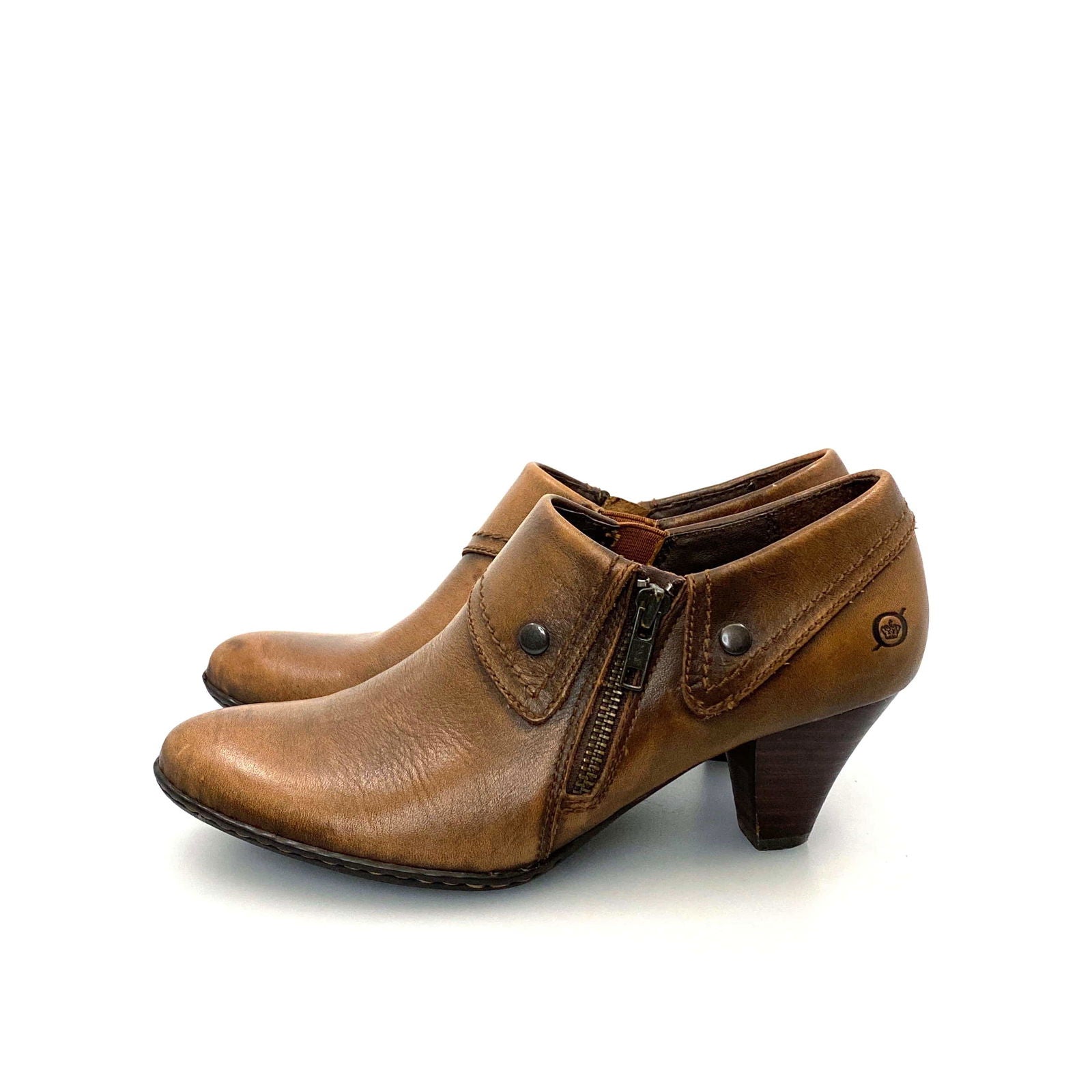 Born Womens "Tanya" Size 7.5M / 38.5 Marrone Brown Leather Ankle Booties -  | Buy at Parsimony Shoppes