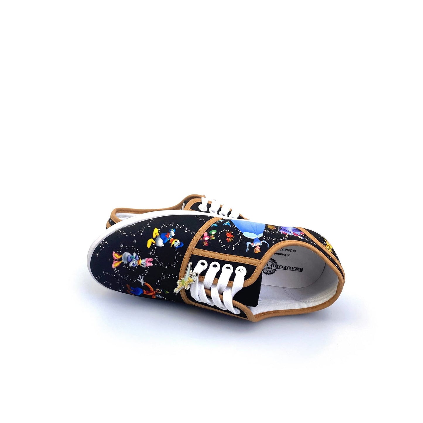 Bradford Exchange "Disney Magic" With Character Art Womens Size 6.5 Black Canvas Lace Up Shoes NEW - | Buy at Parsimony Shoppes