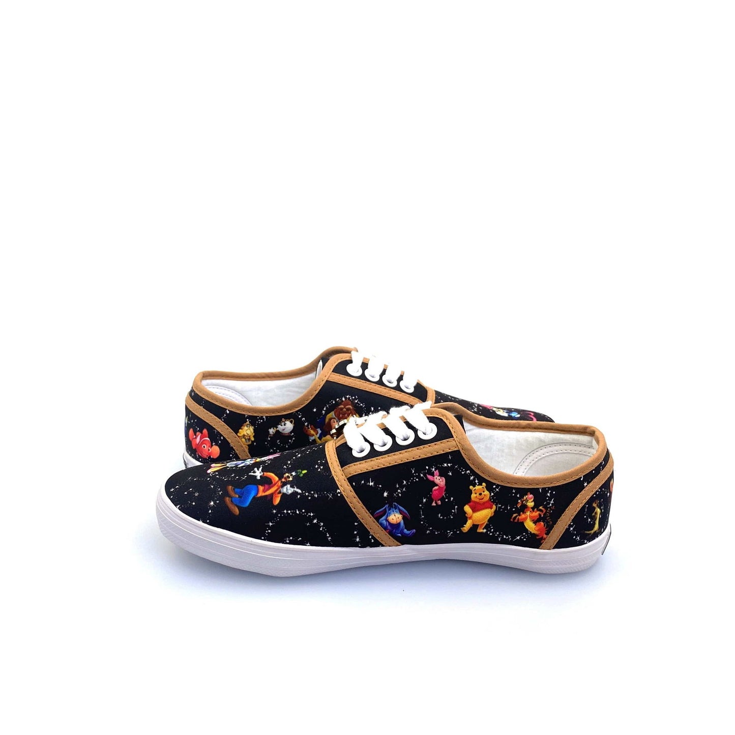 Bradford Exchange "Disney Magic" With Character Art Womens Size 6.5 Black Canvas Lace Up Shoes NEW - | Buy at Parsimony Shoppes