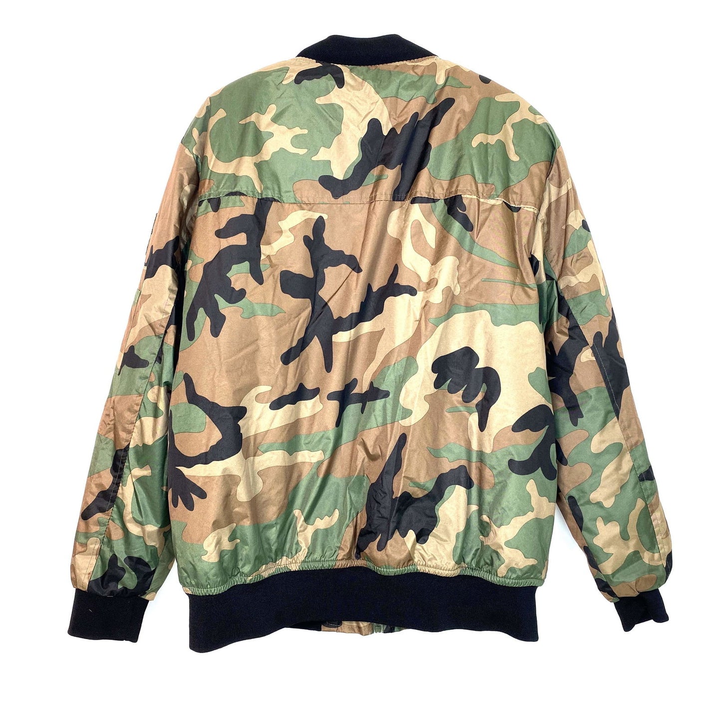 Brooklyn Laundry Mens Size XL Bomber Jacket Green Camouflage Orange Lining - | Buy at Parsimony Shoppes