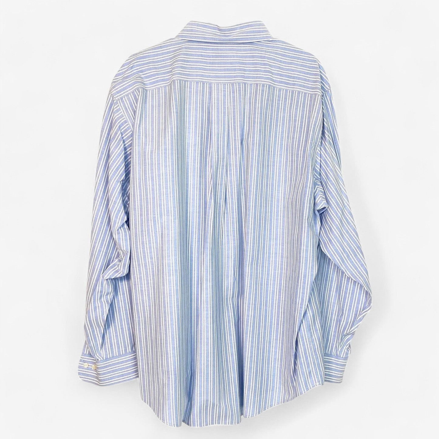 Brooks Brothers Men's XL Blue & White Striped Dress Shirt - Long Sleeve