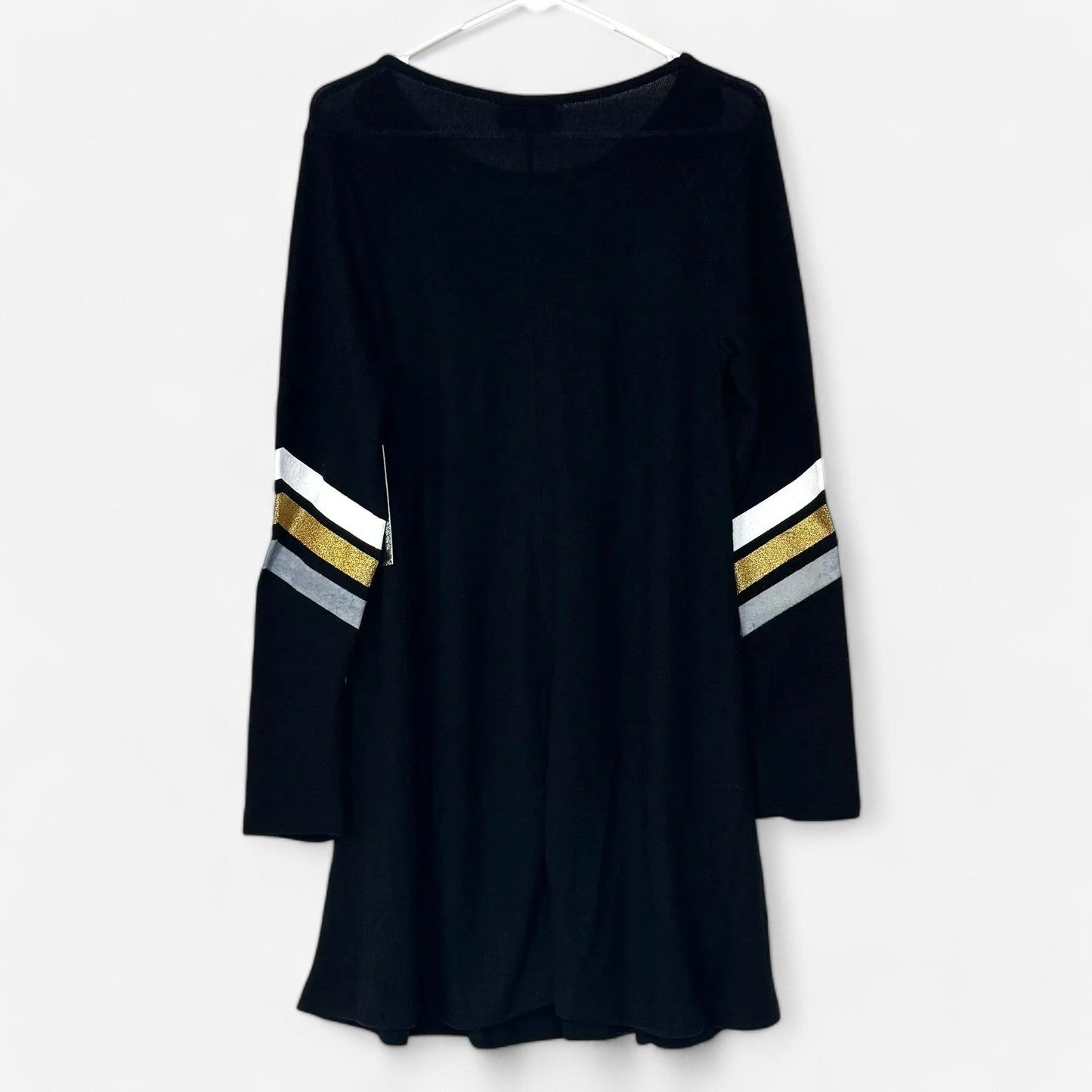 Btween Juniors' Black Glitter 'Love' Striped Sweater Dress - Size M - NWT