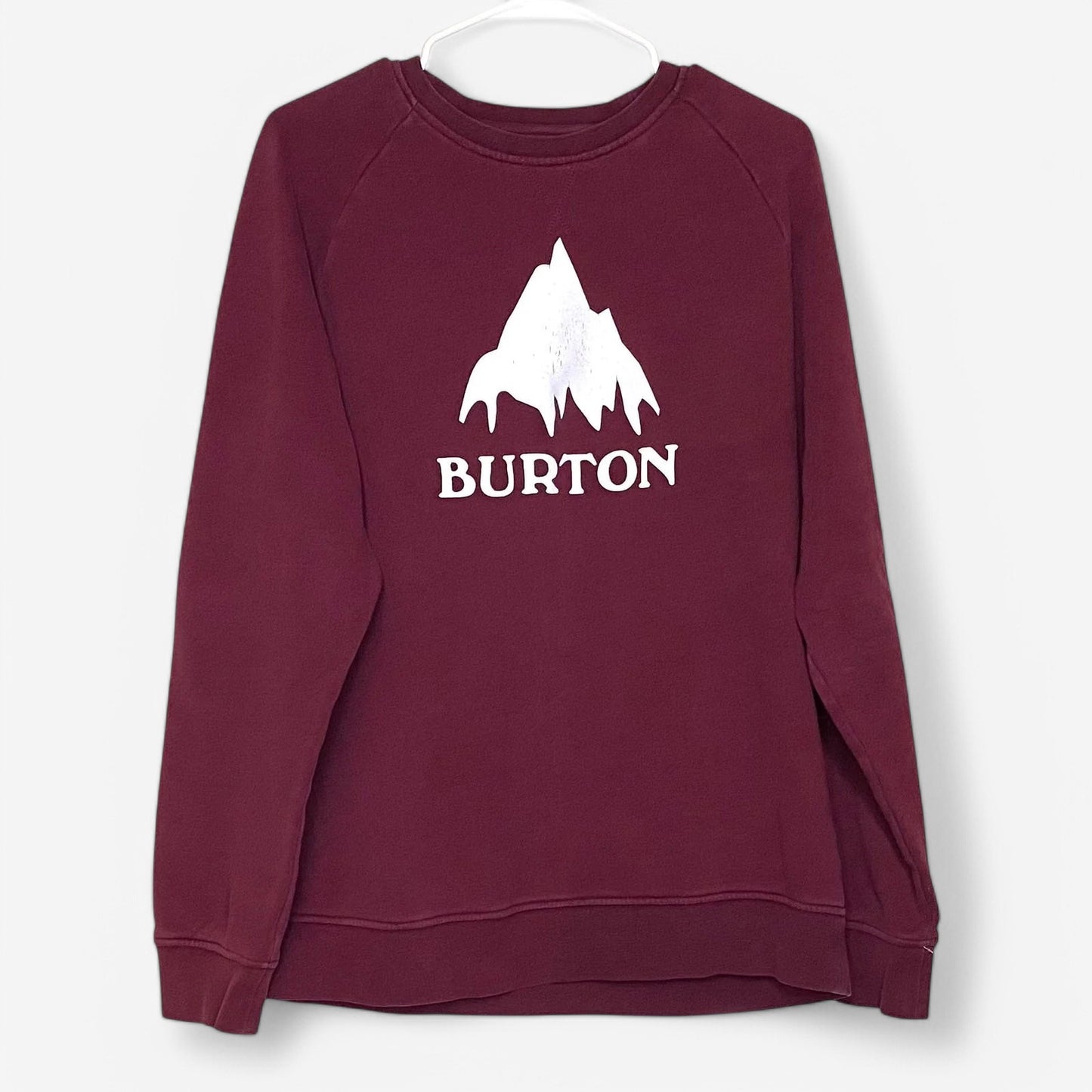 Burton Men's Pullover Sweatshirt - Size M - Maroon Red - Long Sleeve Cotton Blend