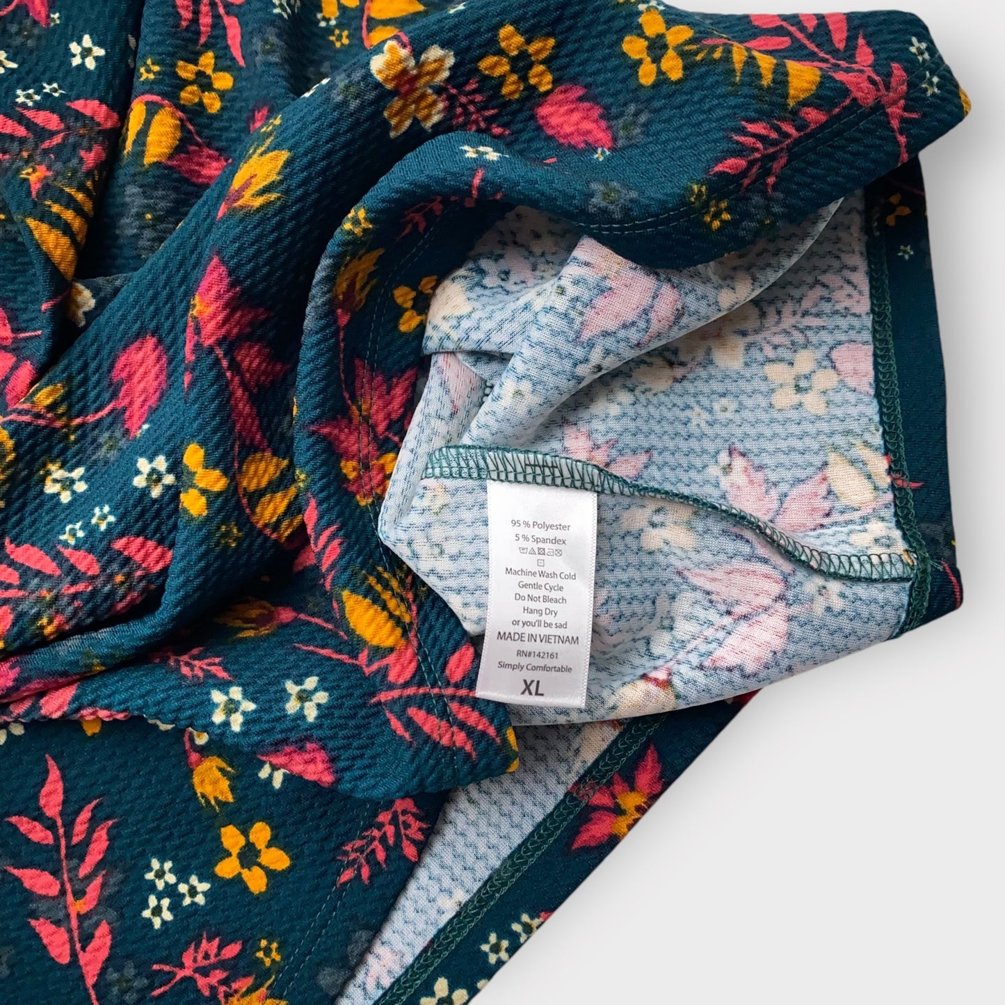LuLaRoe Cassie Pencil Skirt - Teal Floral Vine - Women's XL (16-18) - NWT