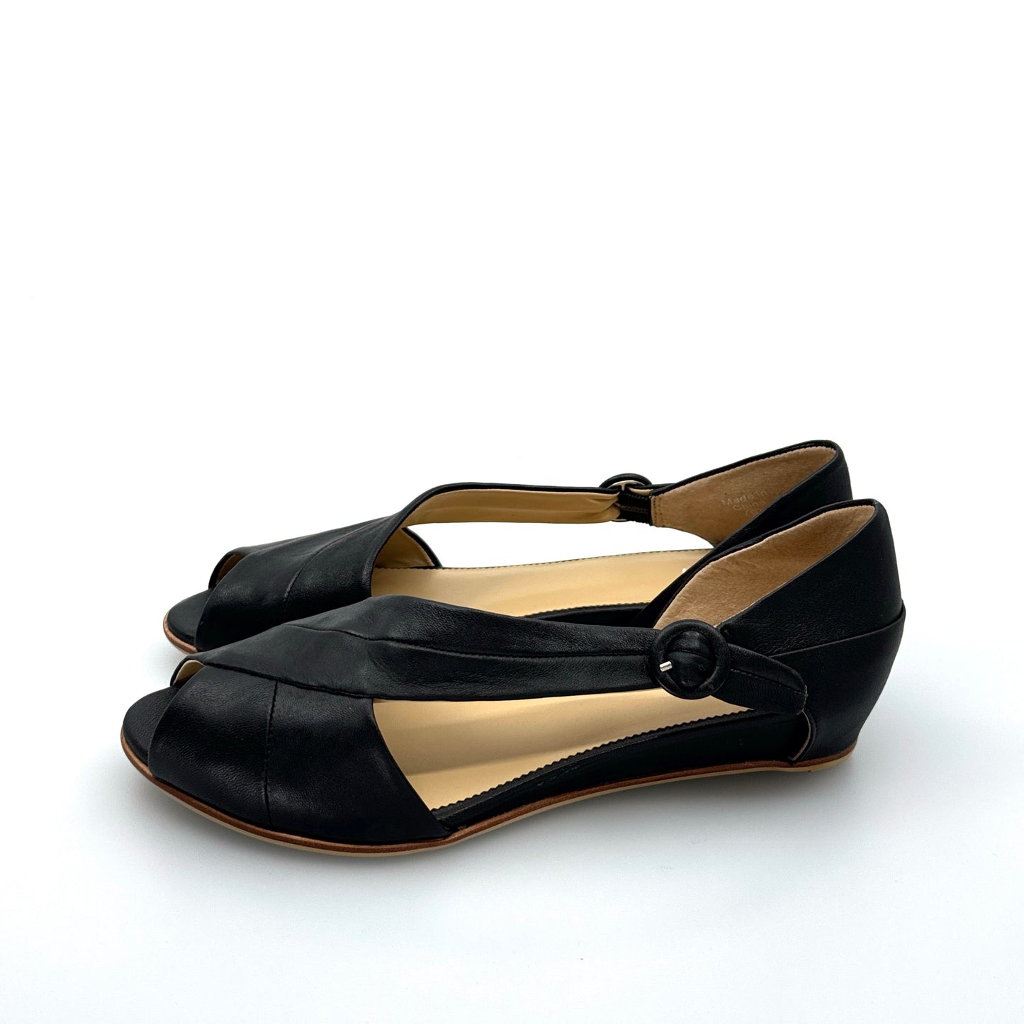JJill | Womens Artful Peep-Toe Leather Sandals | Color: Black | Size: 9 (40.5) | NIB