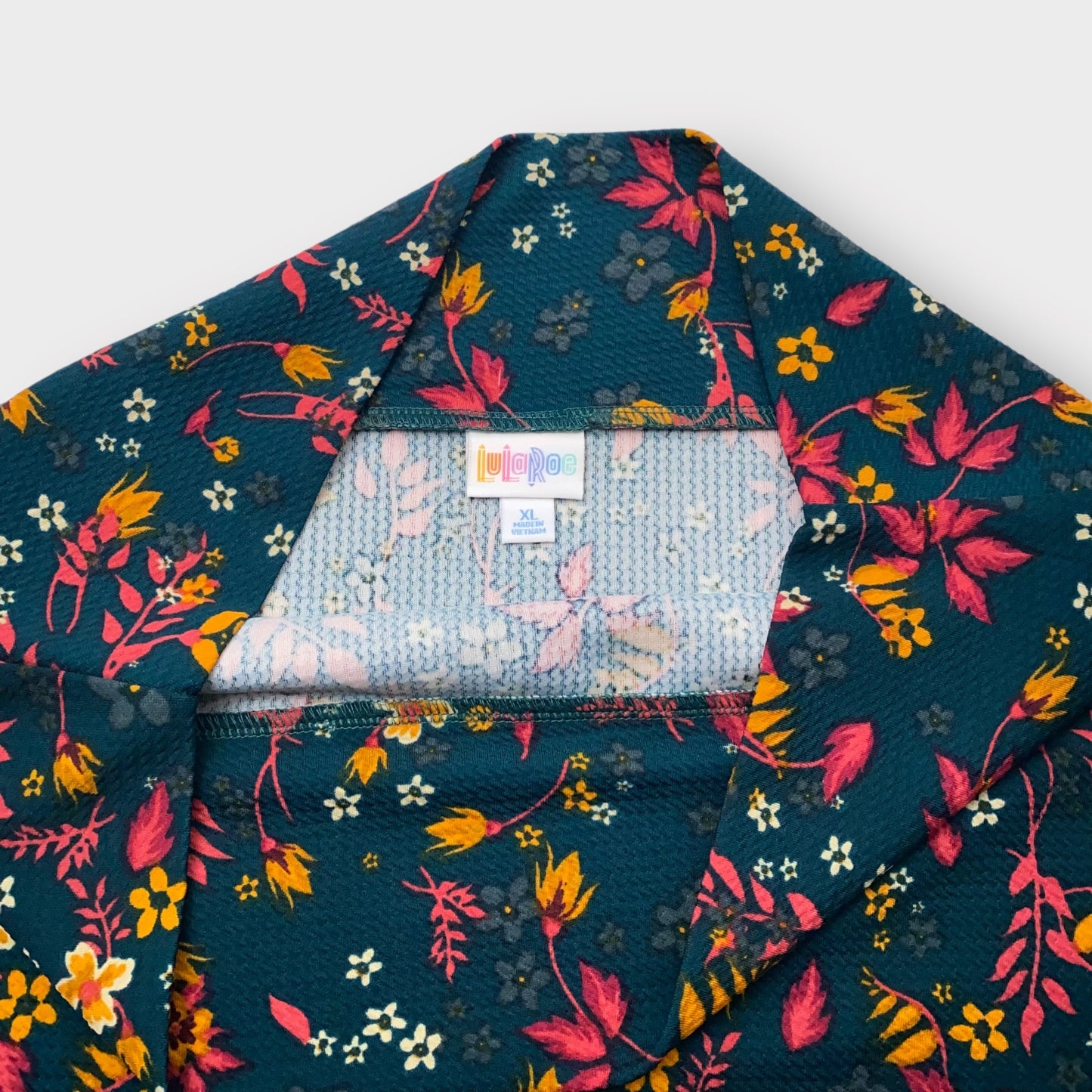 LuLaRoe Cassie Pencil Skirt - Teal Floral Vine - Women's XL (16-18) - NWT