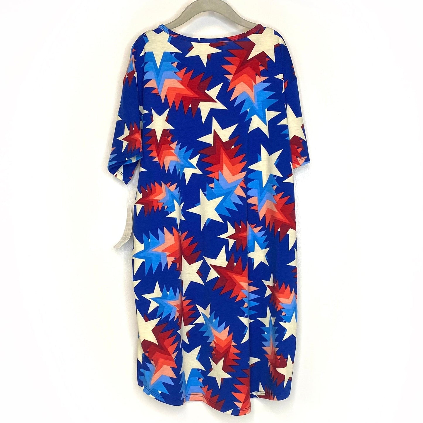 LuLaRoe Kids Unisex 14 Red/White/Blue Stars ‘Gracie’ S/s Top NWT