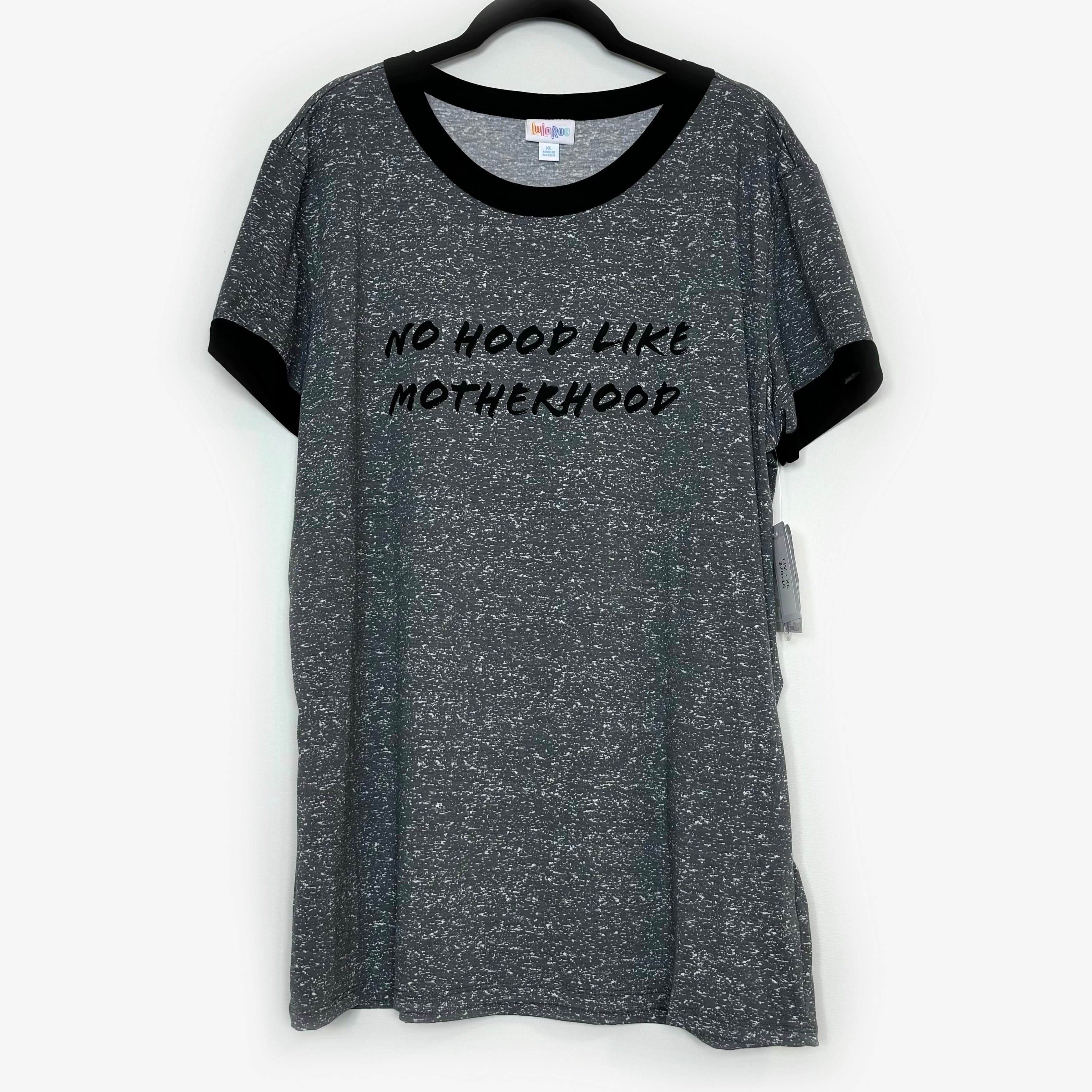 LuLaRoe Liv T XL Gray/Black Cap Sleeve 'MOTHERHOOD' Top Parsimony Shoppes LuLaRoe Liv T XL Gray/Black Cap Sleeve 'MOTHERHOOD' Top Parsimony Shoppes