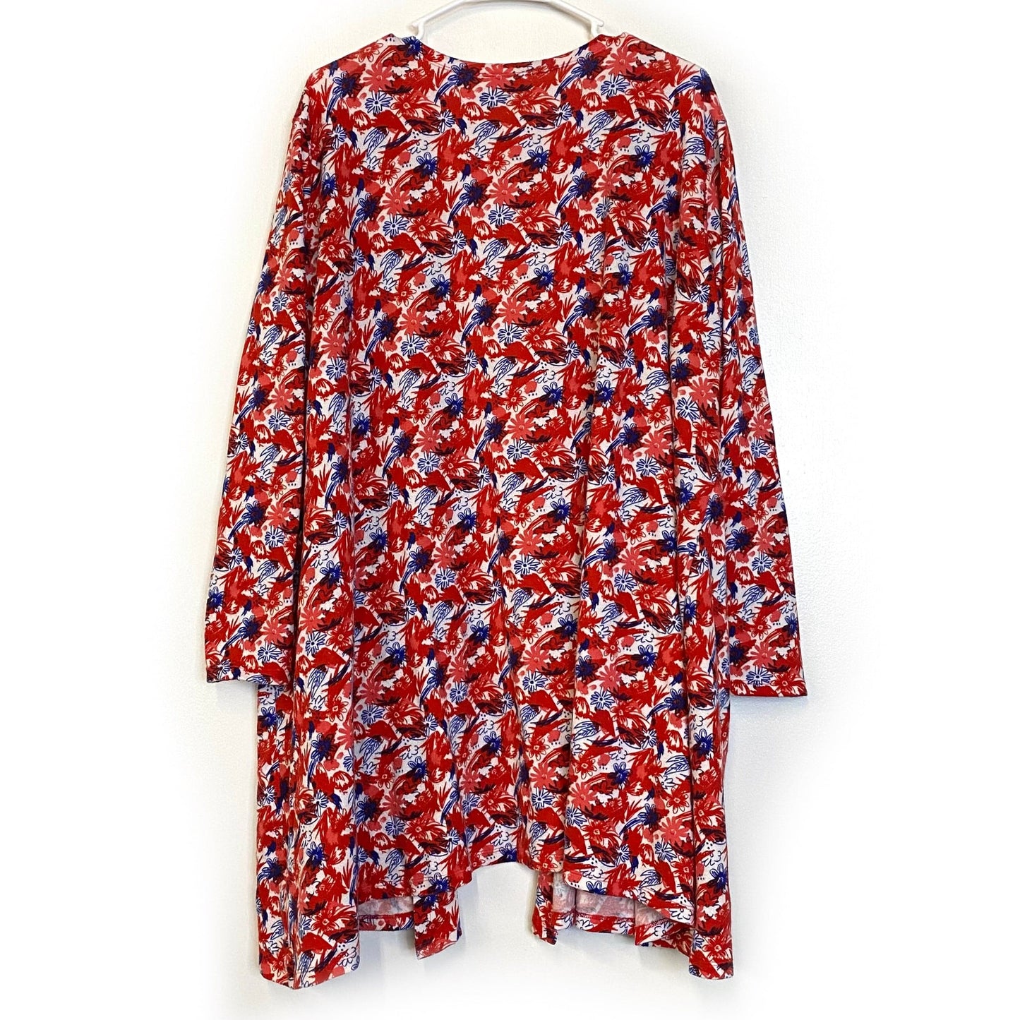 LuLaRoe Womens XL Red/White/Blue Caroline Organic Pattern L/s | NWT