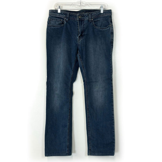 Prana Men's Straight Leg Jeans - Pre-Owned Quality - Perfect for Everyday Wear - Available in Blue, Size 38x32