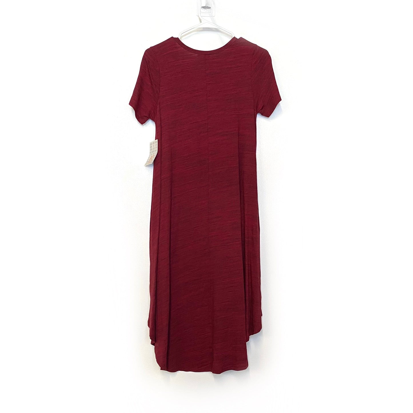 LuLaRoe Womens XS Brushed Red 'Carly' S/s Swing Dress NWT