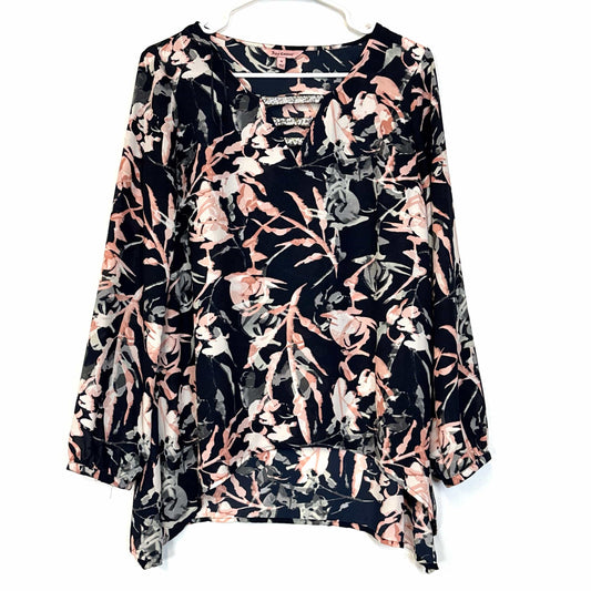 Juicy Couture Womens Dress Size M Pink/Blue Floral/Bling Blouse Pre-Owned