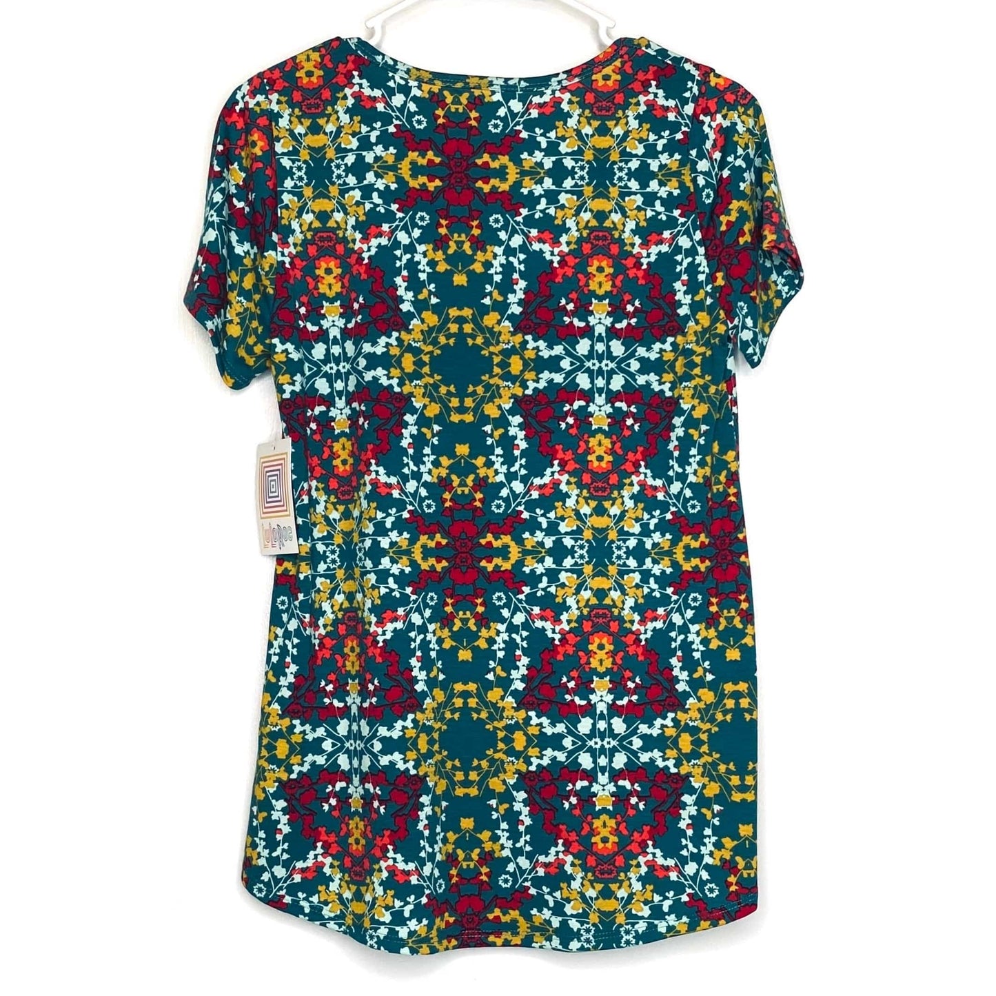 LuLaRoe Womens S Green/Red/Yellow Mandala/Floral Classic T Activewear Top S/s NWT