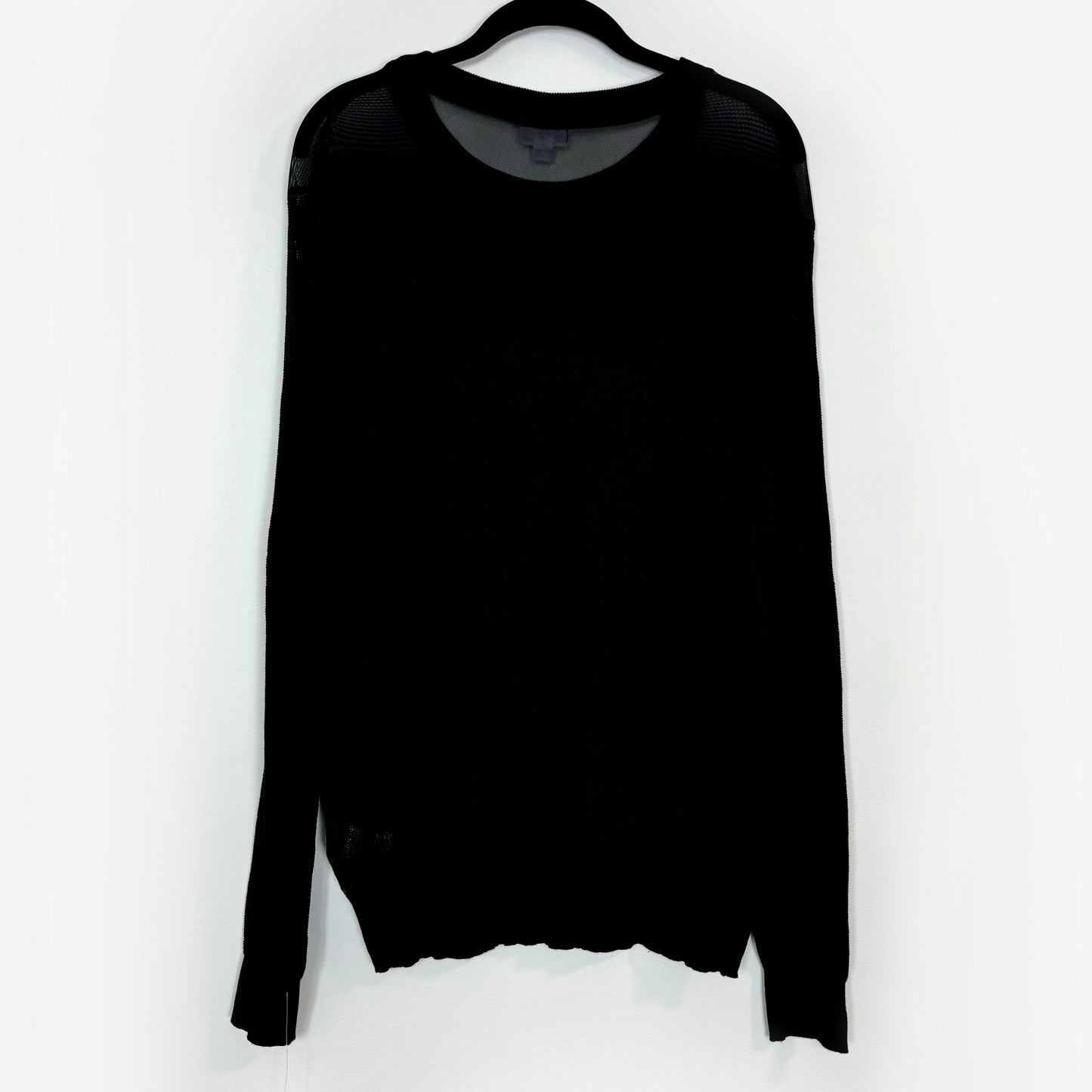 LuLaRoe Vault | LIZZY Long Sleeve Mesh Sweater | Size: L (12-14) | Black | Solid | NWT
