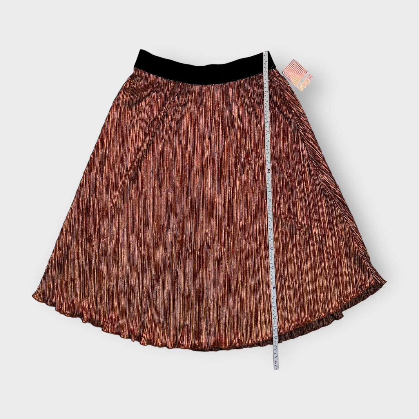LuLaRoe Elegant Jill Accordion Skirt | M | Gold/black | NWT