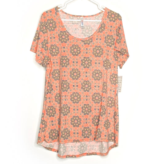 LuLaRoe Womens XL Orange/Blue/Yellow Mandala Classic T S/s Top | NWT