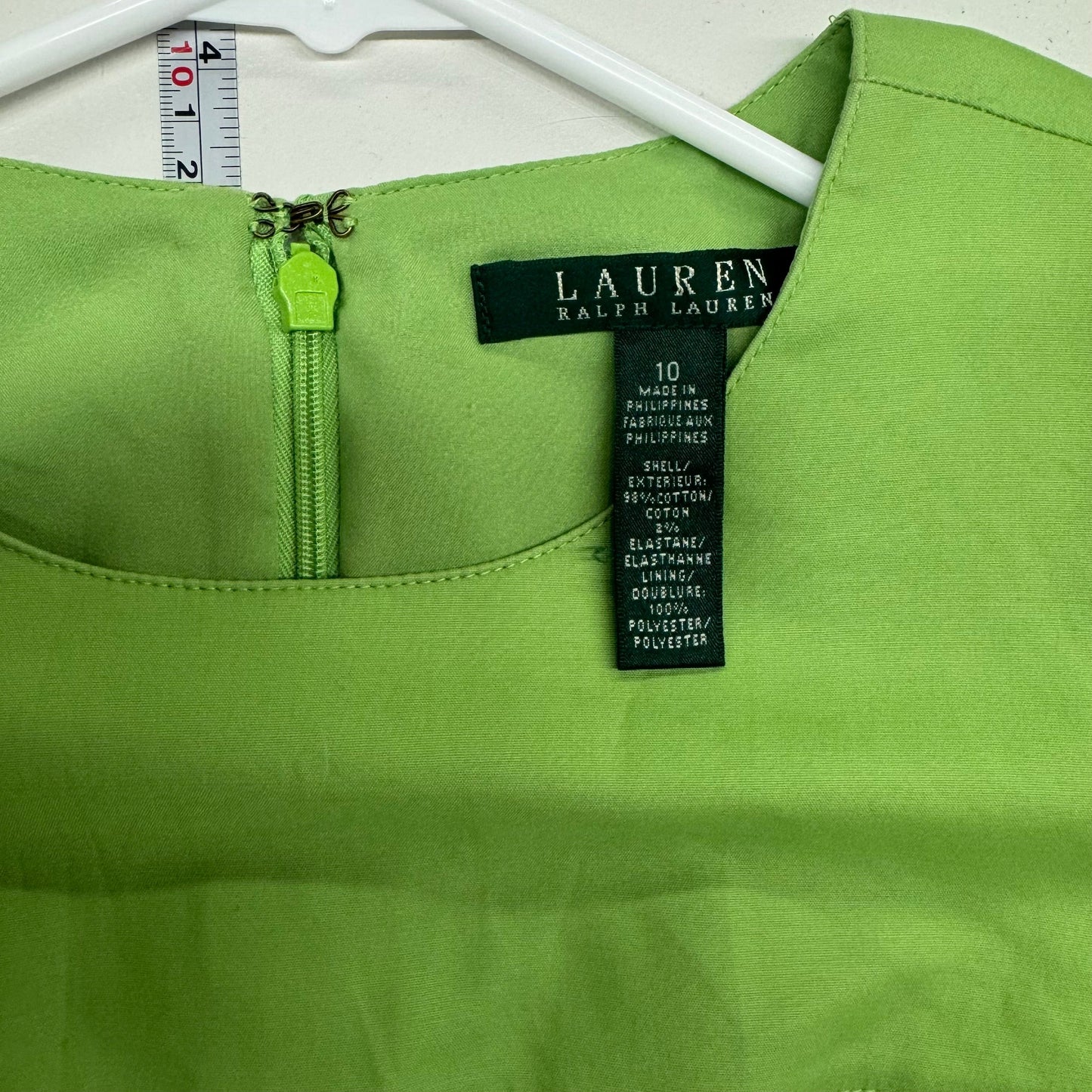 Lauren Ralph Lauren Women's Sleeveless A-Line Dress - Size 10 - Green - Pre-Owned