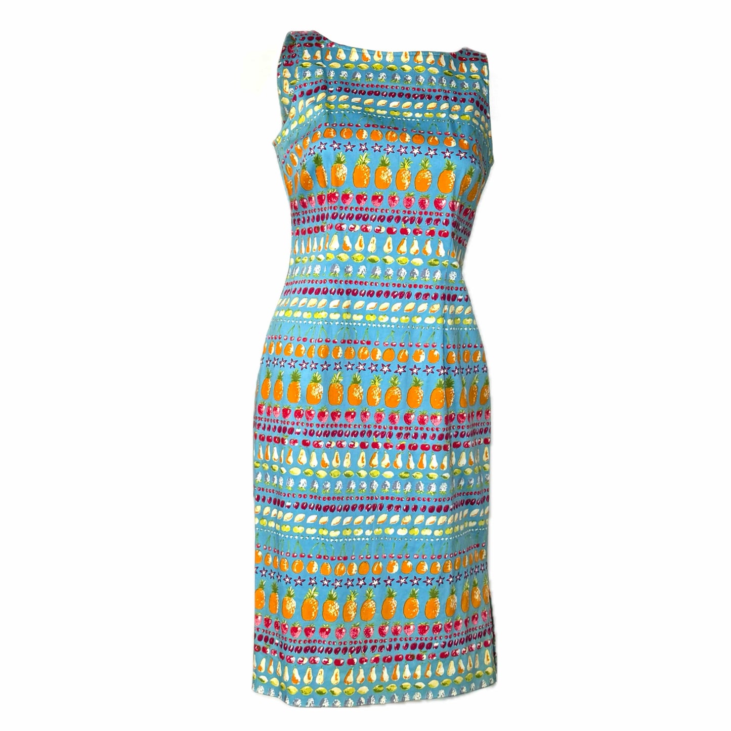 Harold’s | Womens Fruit Mini Dress | Color: Multicolor/Blue | Size: 0 | Pre-Owned | Vintage