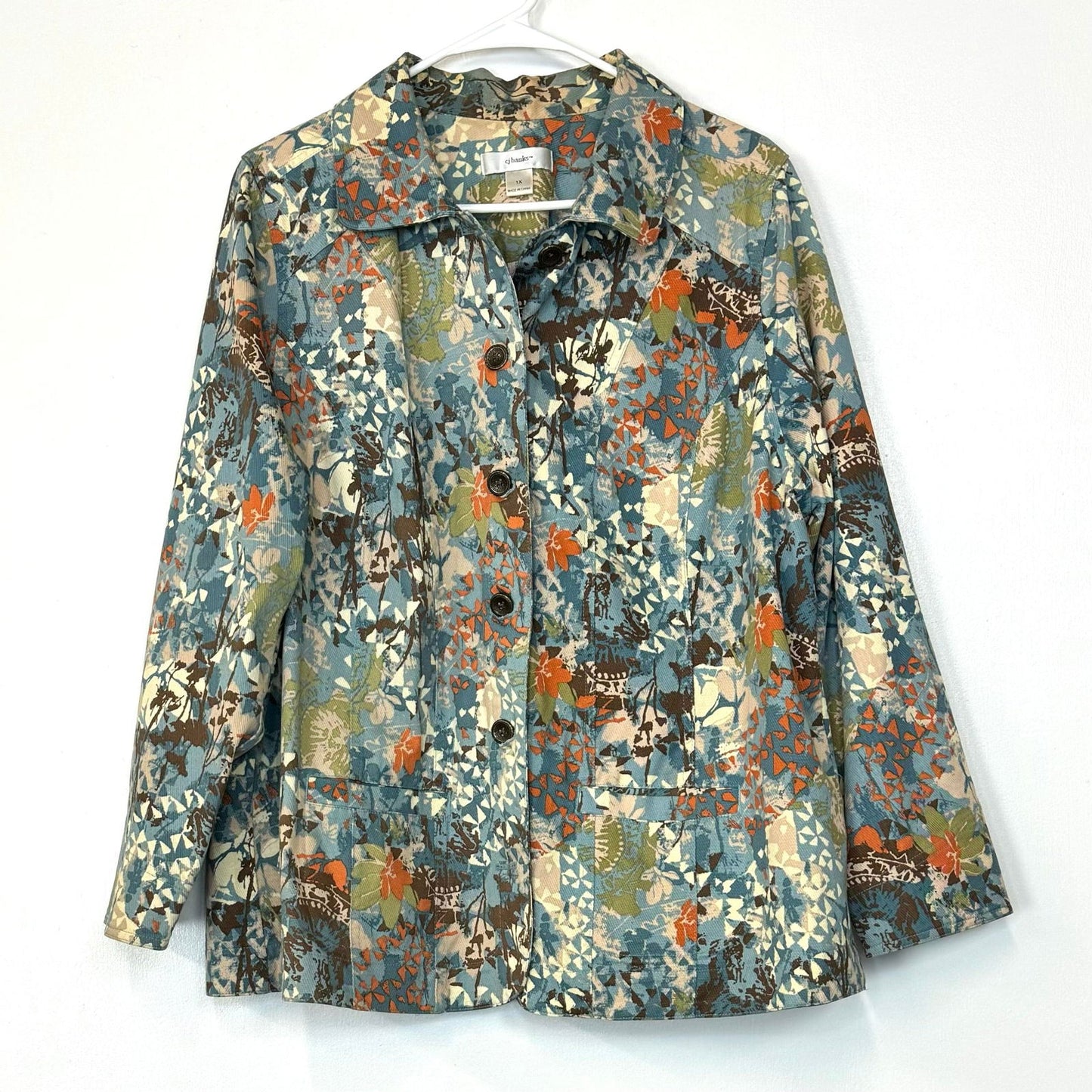 CJ Banks | Womens Casual Button-Up Jacket | Color: Multicolor | Size: 1X - | Buy at Parsimony Shoppes