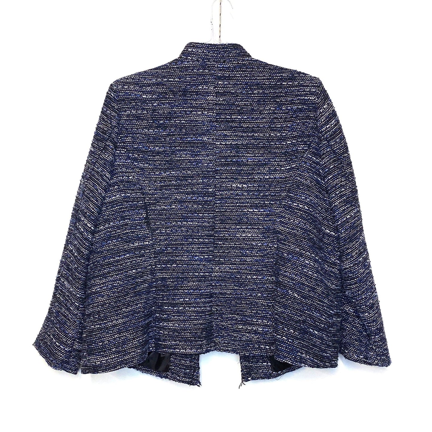 CJ Banks Womens Size 2X Black White Blue Open Jacket L/s - | Buy at Parsimony Shoppes