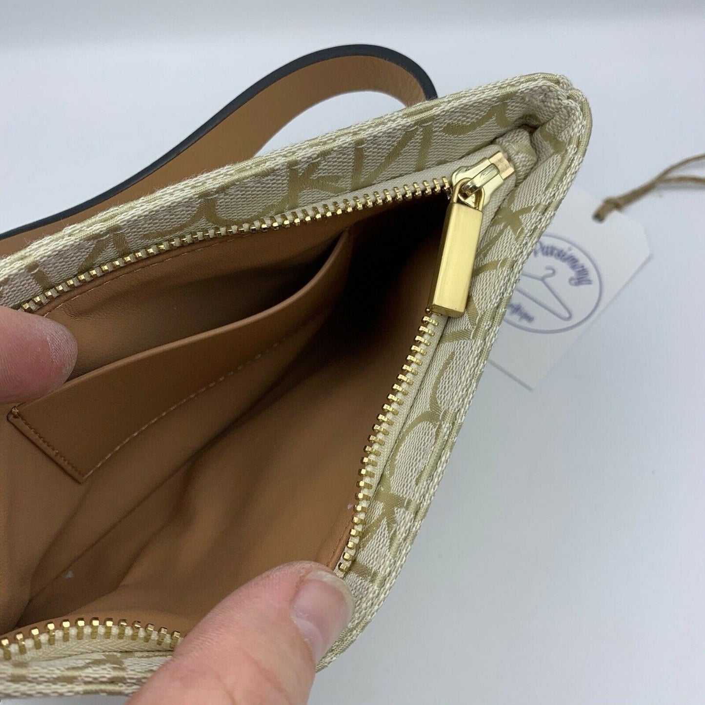 CK Calvin Klein Ivory & Gold Convertible Crossbody - Fanny Pack Purse NWT - | Buy at Parsimony Shoppes