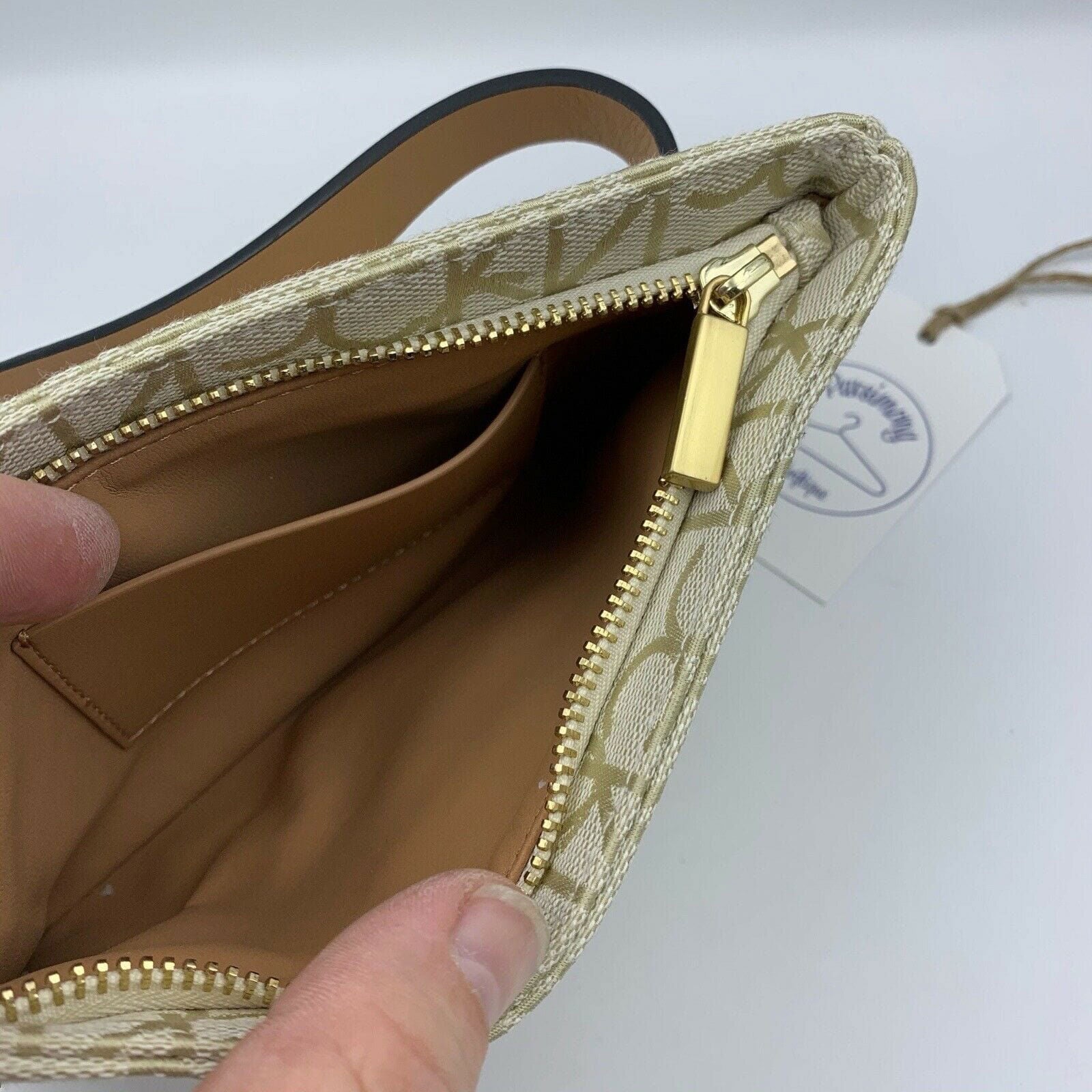 CK Calvin Klein Ivory & Gold Convertible Crossbody - Fanny Pack Purse NWT -  | Buy at Parsimony Shoppes