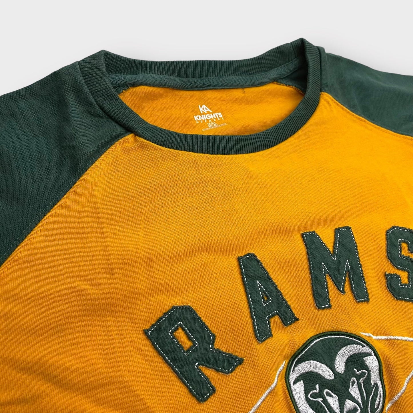 CSU Rams L/s T-Shirt | M (38/40) | Green/Yellow Logo | Colorblock | EUC - | Buy at Parsimony Shoppes