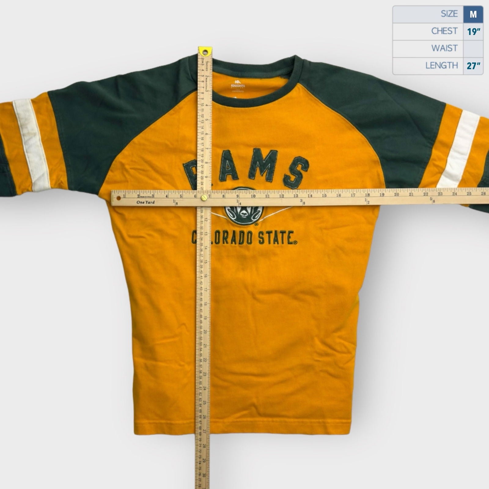 CSU Rams L/s T-Shirt | M (38/40) | Green/Yellow Logo | Colorblock | EUC -  | Buy at Parsimony Shoppes