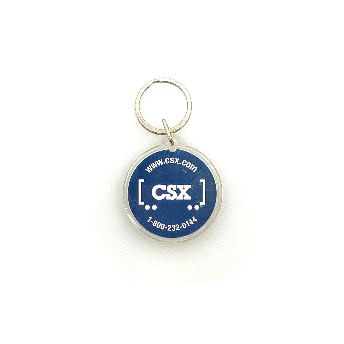 CSX Transportation RR Crossing Souvenir Keychain Key Ring Round Clear Acrylic - | Buy at Parsimony Shoppes