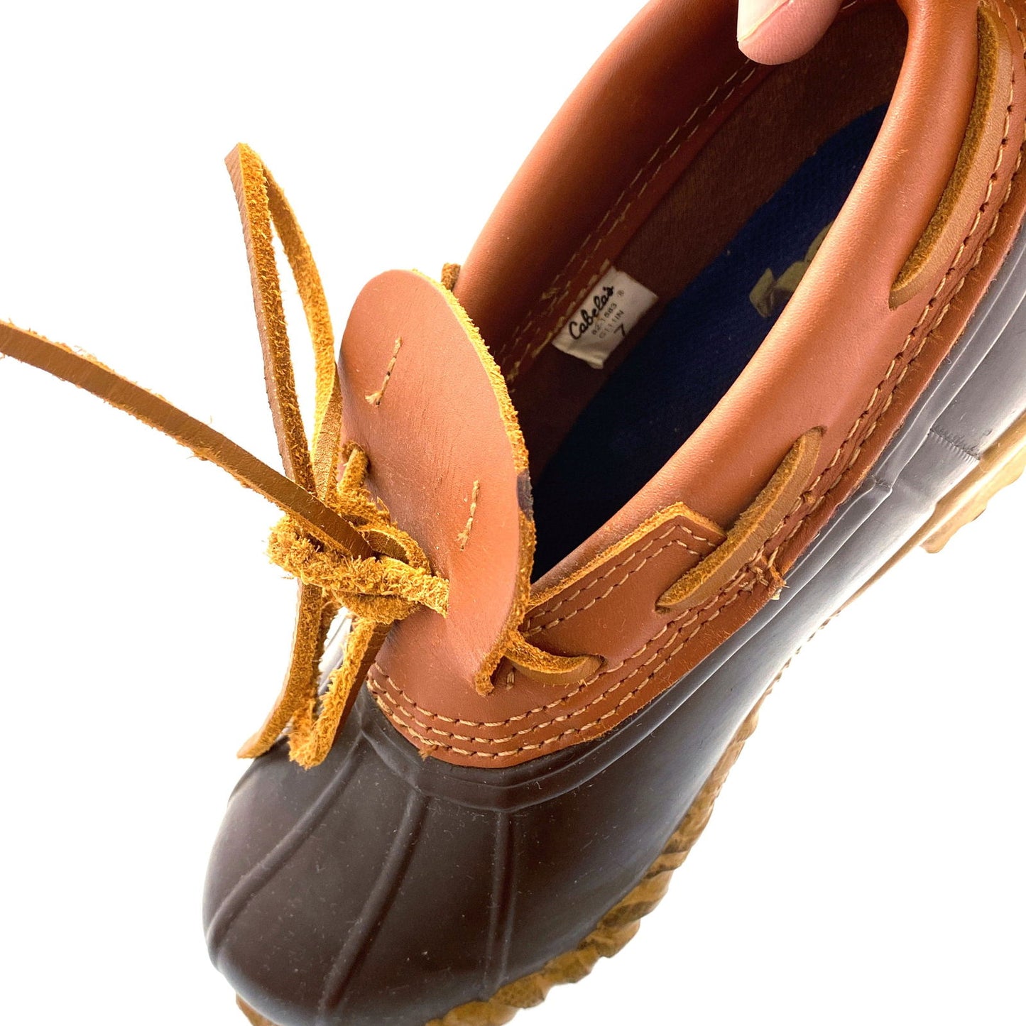 Cabela's | Womens Waterproof Rubber Leather Duck Boot Shoes 82-1583 | Size: 7 | Brown | EUC - | Buy at Parsimony Shoppes