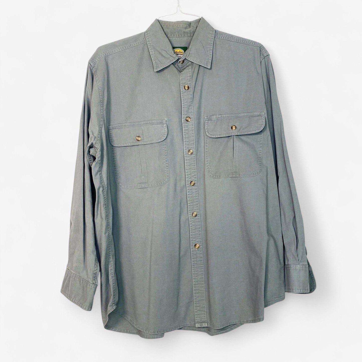Cabela's Men's Olive Green Long Sleeve Button-Up Shirt - Size L - Pre-Owned