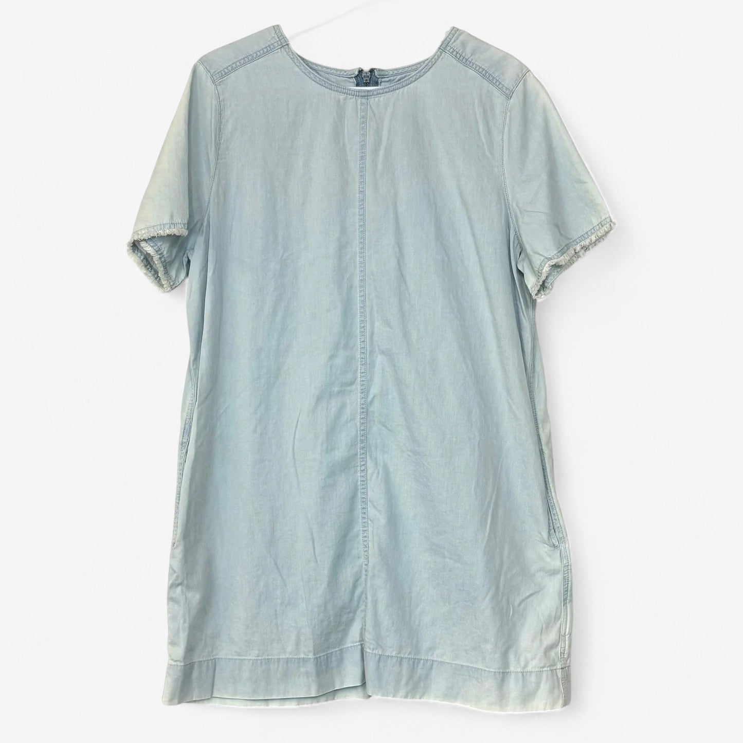 Calvin Klein Jeans Women's Light Wash Denim Mini Dress - Blue - Size XL - Pre-Owned