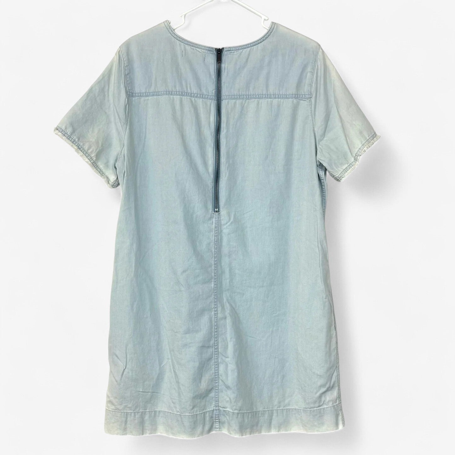 Calvin Klein Jeans Women's Light Wash Denim Mini Dress - Blue - Size XL - Pre-Owned