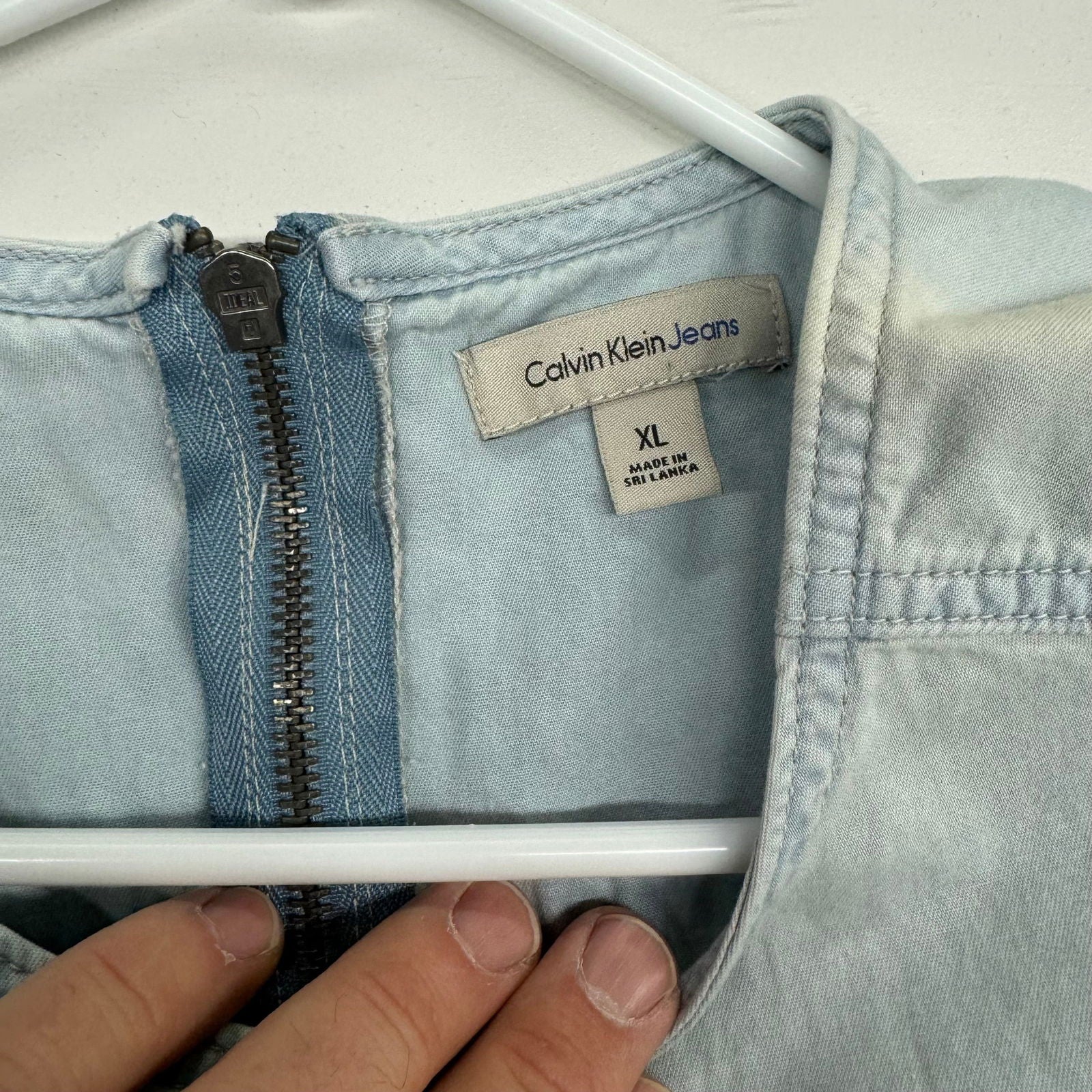 Calvin Klein Jeans | Womens Light Wash Denim Mini-Dress | Color: Blue | Size: XL | Pre-Owned -  | Buy at Parsimony Shoppes